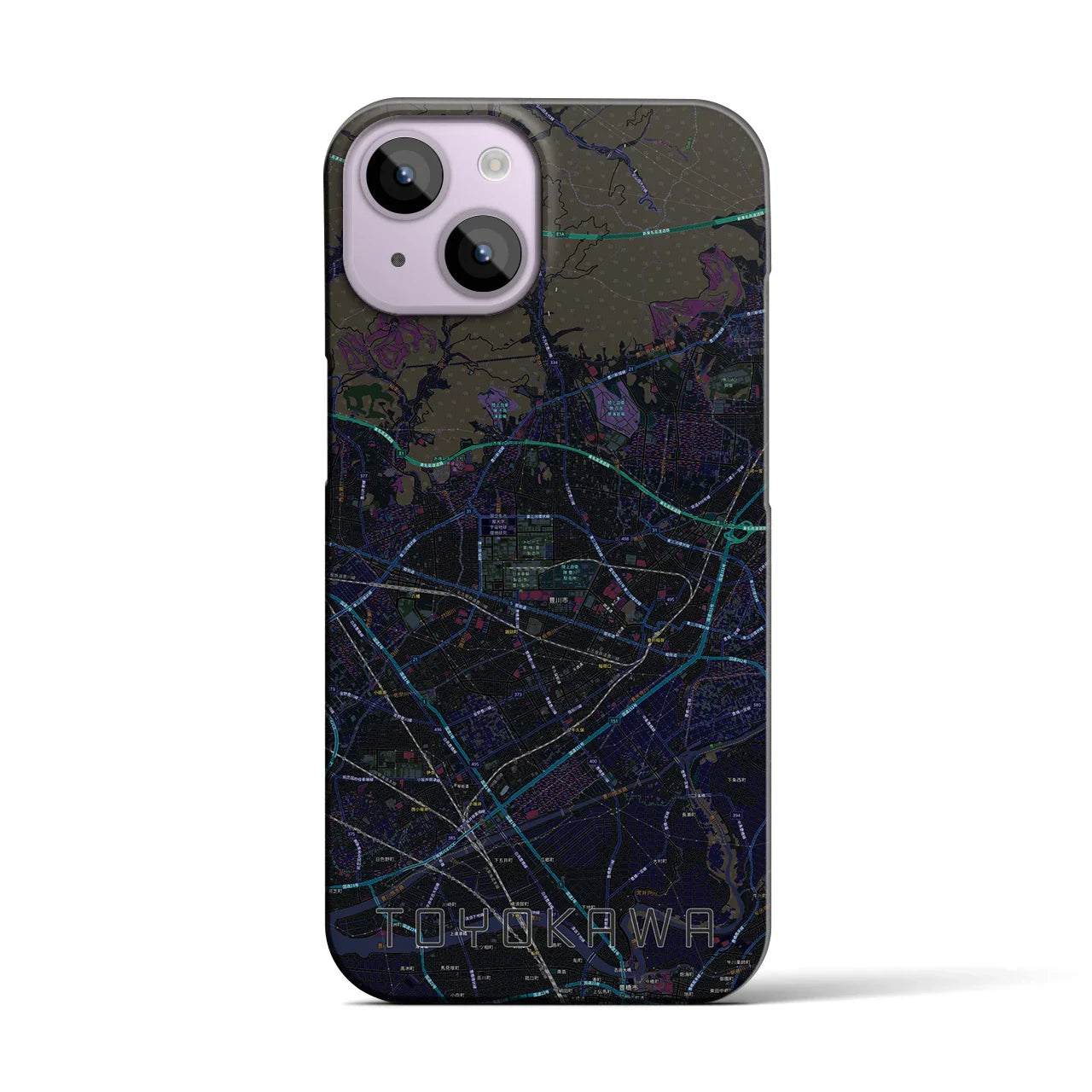 【豊川(愛知県)】地図柄iPhoneケース(バックカバータイプ)