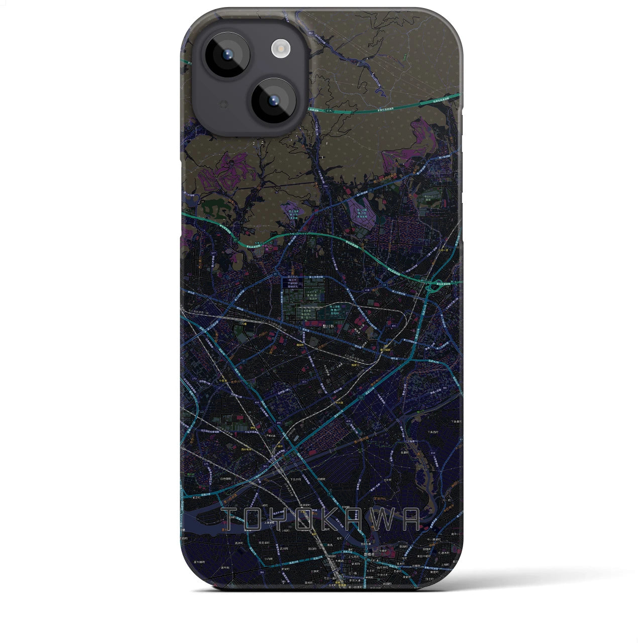 【豊川(愛知県)】地図柄iPhoneケース(バックカバータイプ)