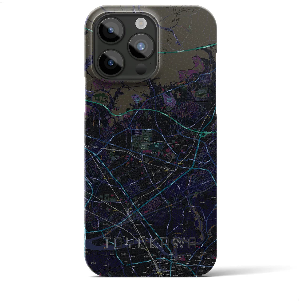 【豊川(愛知県)】地図柄iPhoneケース(バックカバータイプ)