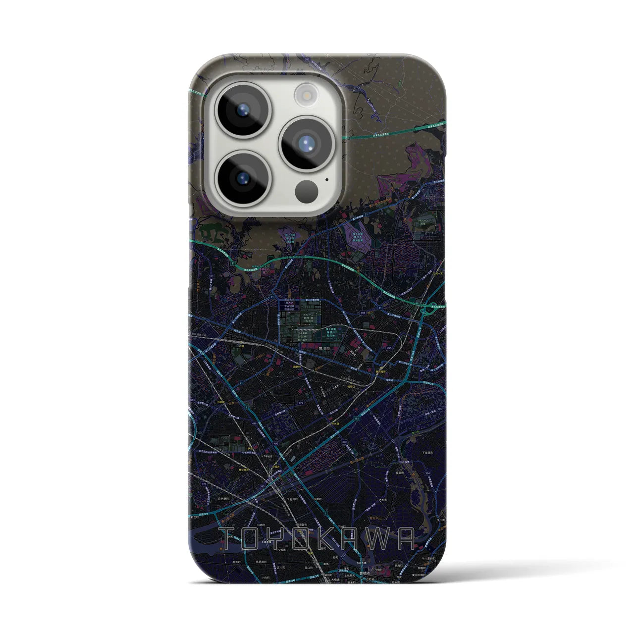 【豊川(愛知県)】地図柄iPhoneケース(バックカバータイプ)