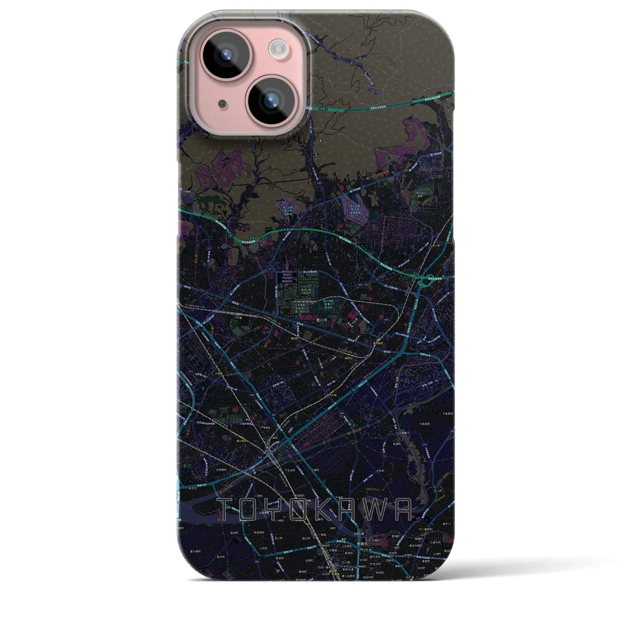 【豊川(愛知県)】地図柄iPhoneケース(バックカバータイプ)