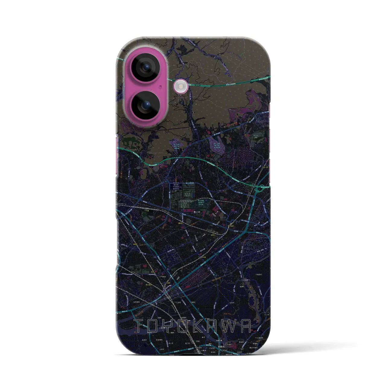 【豊川(愛知県)】地図柄iPhoneケース(バックカバータイプ)
