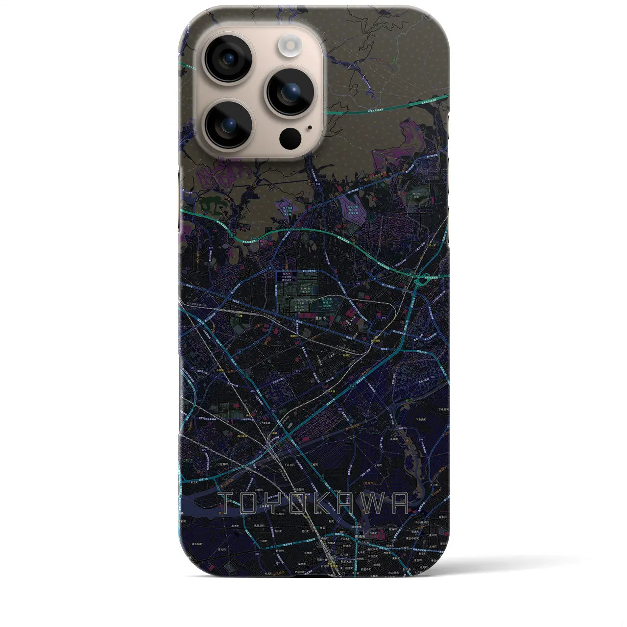 【豊川(愛知県)】地図柄iPhoneケース(バックカバータイプ)