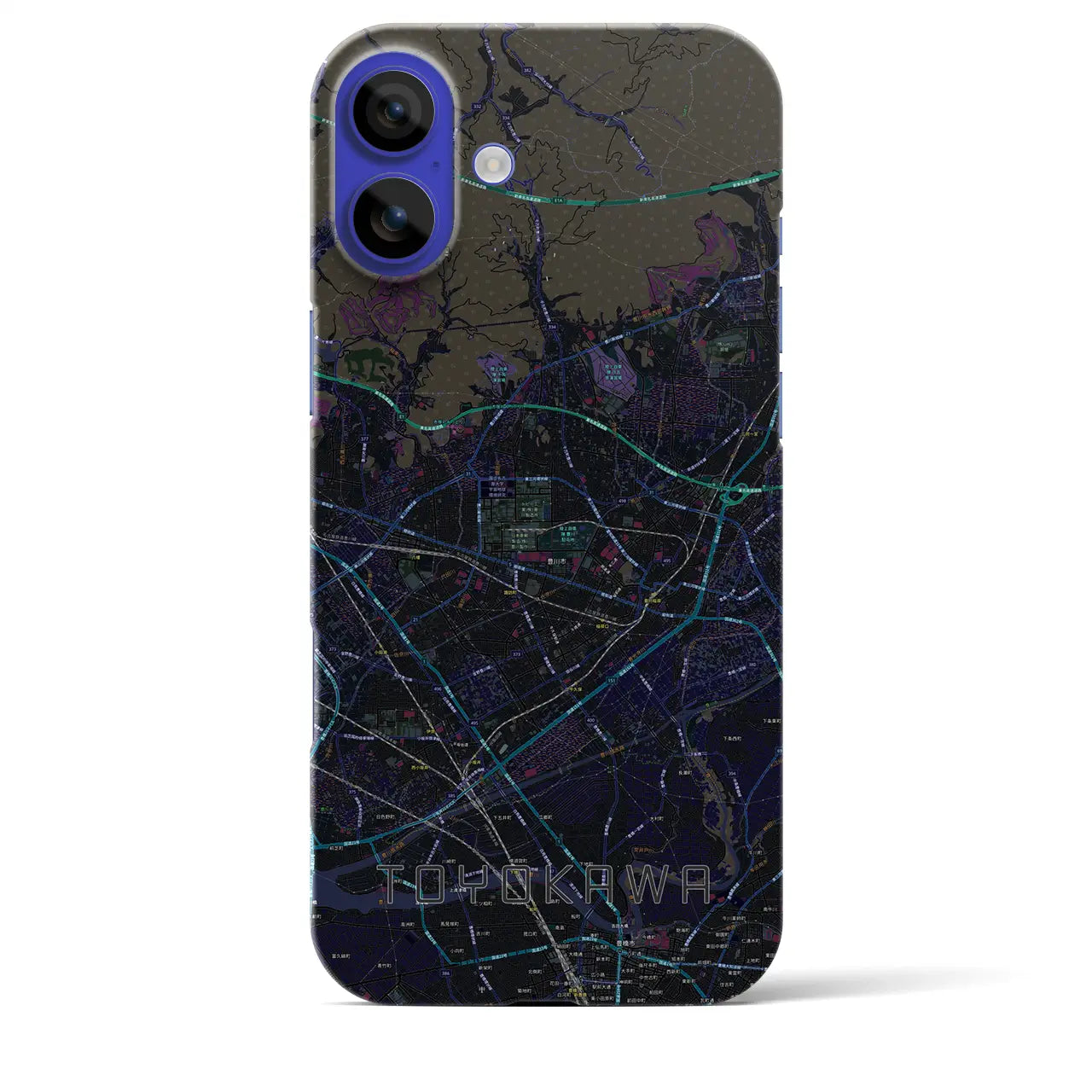 【豊川(愛知県)】地図柄iPhoneケース(バックカバータイプ)