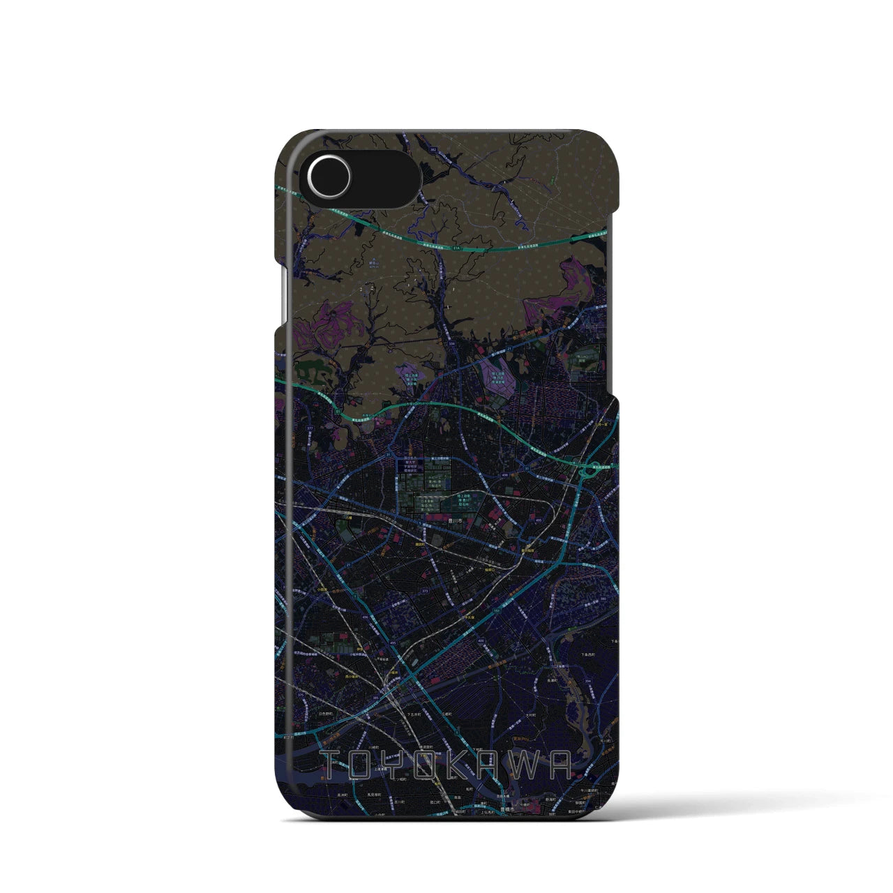 【豊川(愛知県)】地図柄iPhoneケース(バックカバータイプ)