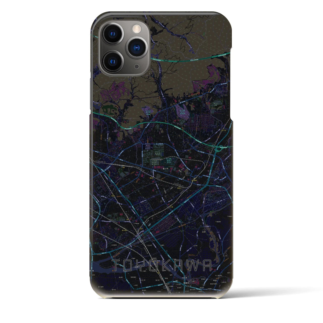 【豊川(愛知県)】地図柄iPhoneケース(バックカバータイプ)