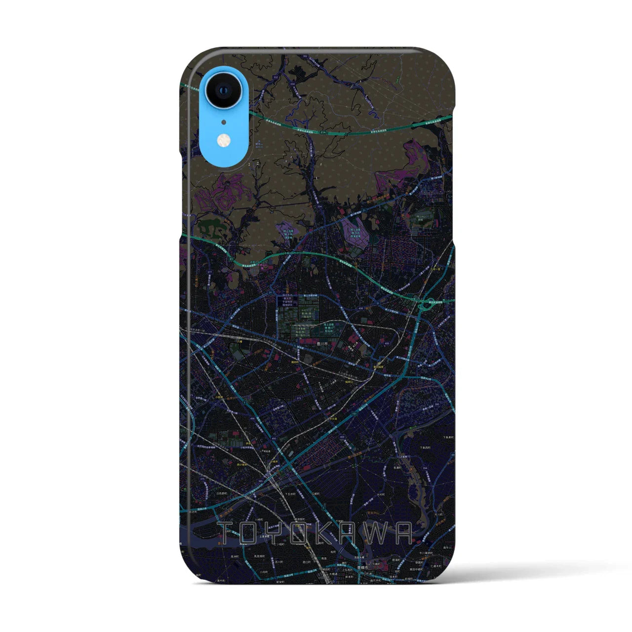 【豊川(愛知県)】地図柄iPhoneケース(バックカバータイプ)