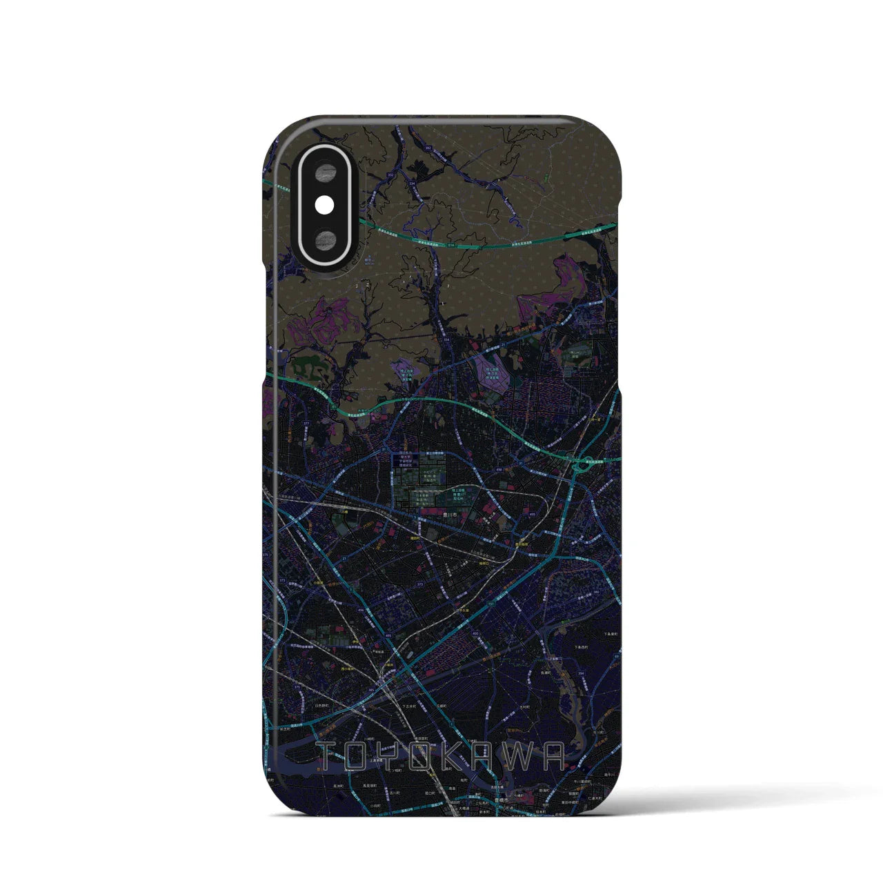 【豊川(愛知県)】地図柄iPhoneケース(バックカバータイプ)