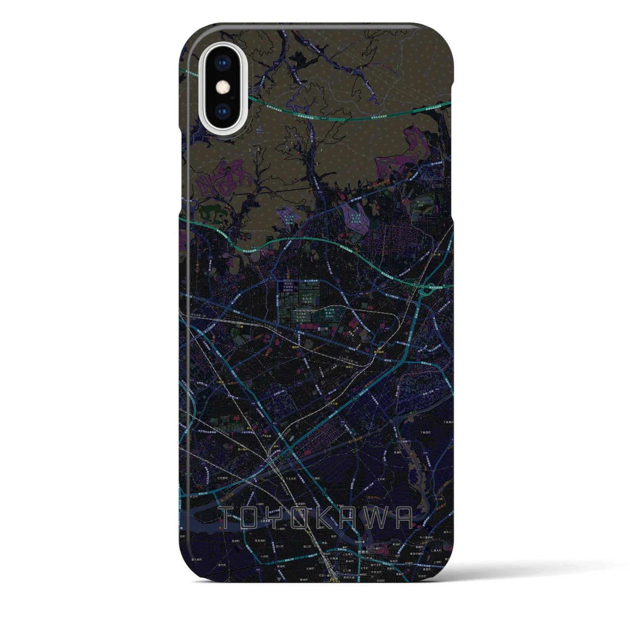 【豊川(愛知県)】地図柄iPhoneケース(バックカバータイプ)