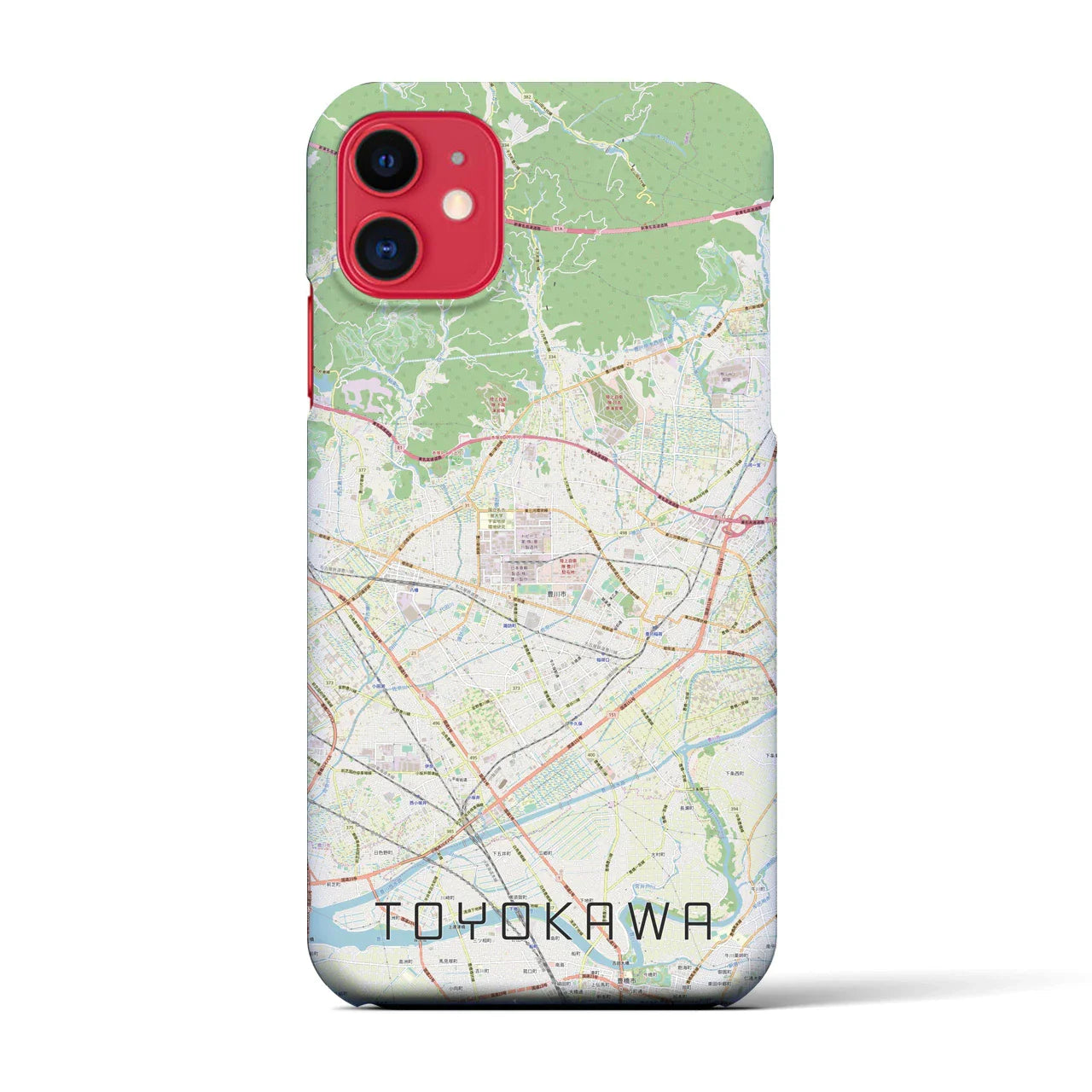 【豊川(愛知県)】地図柄iPhoneケース(バックカバータイプ)