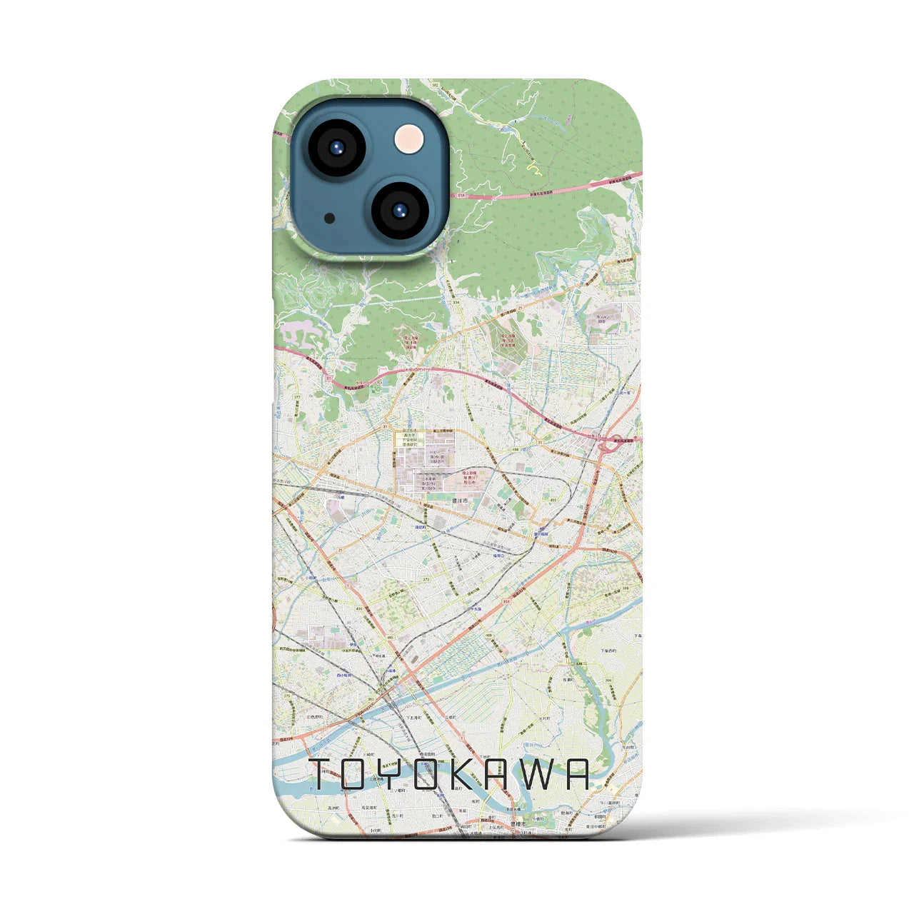 【豊川(愛知県)】地図柄iPhoneケース(バックカバータイプ)