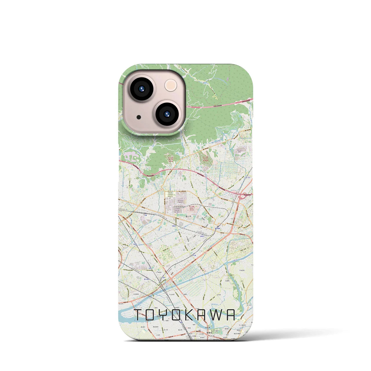 【豊川(愛知県)】地図柄iPhoneケース(バックカバータイプ)