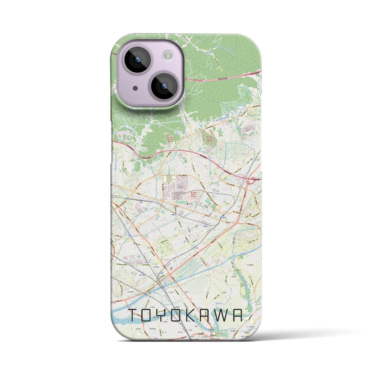 【豊川(愛知県)】地図柄iPhoneケース(バックカバータイプ)