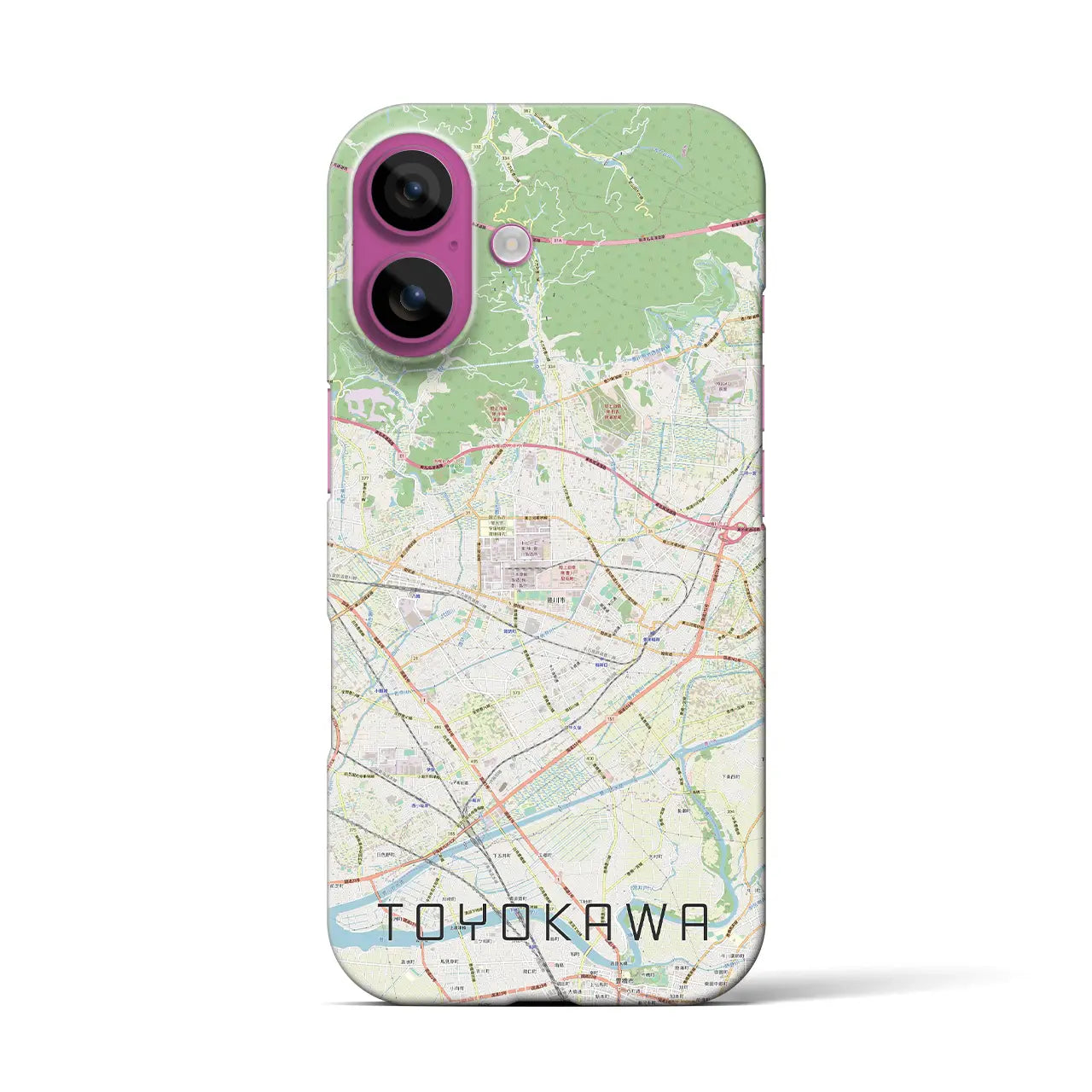 【豊川(愛知県)】地図柄iPhoneケース(バックカバータイプ)