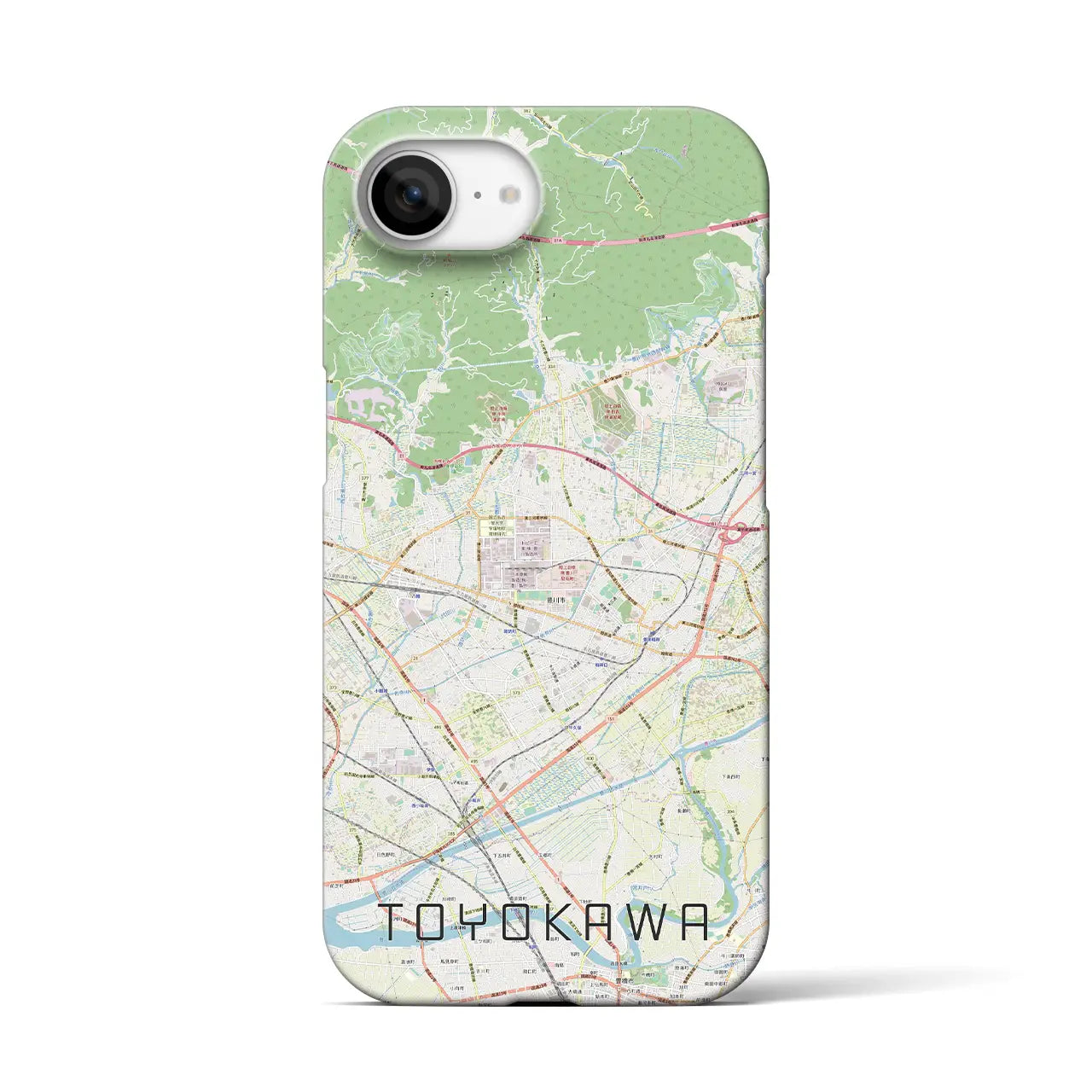 【豊川(愛知県)】地図柄iPhoneケース(バックカバータイプ)