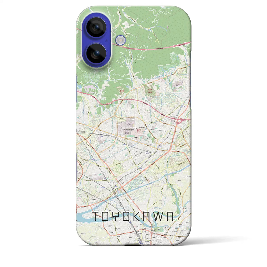 【豊川(愛知県)】地図柄iPhoneケース(バックカバータイプ)ナチュラル・iPhone 16 Pro Max 用