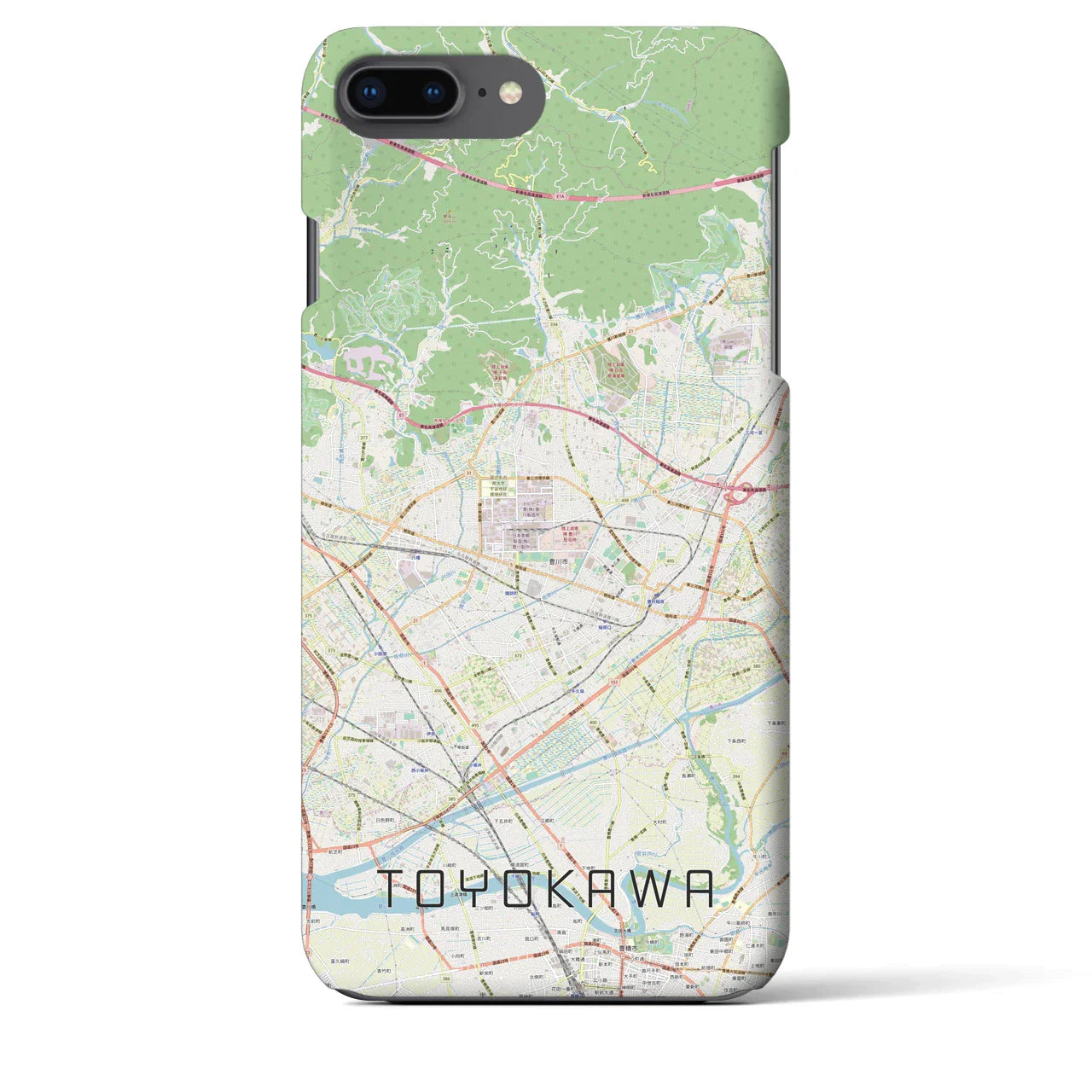 【豊川(愛知県)】地図柄iPhoneケース(バックカバータイプ)