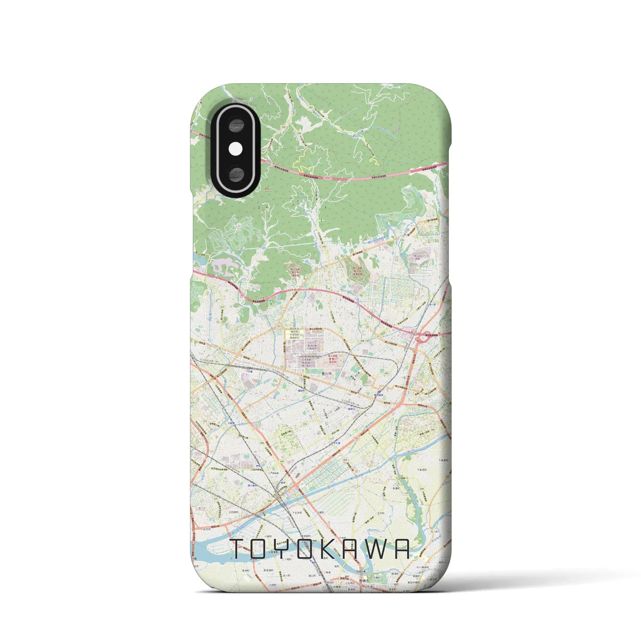 【豊川(愛知県)】地図柄iPhoneケース(バックカバータイプ)