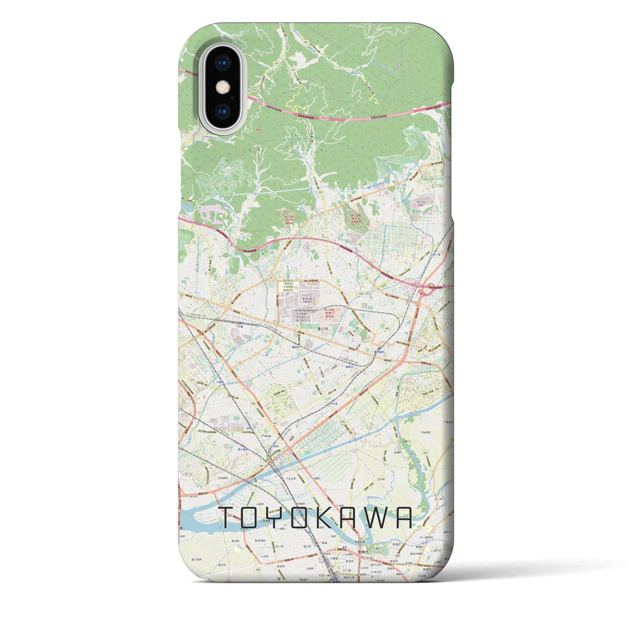 【豊川(愛知県)】地図柄iPhoneケース(バックカバータイプ)
