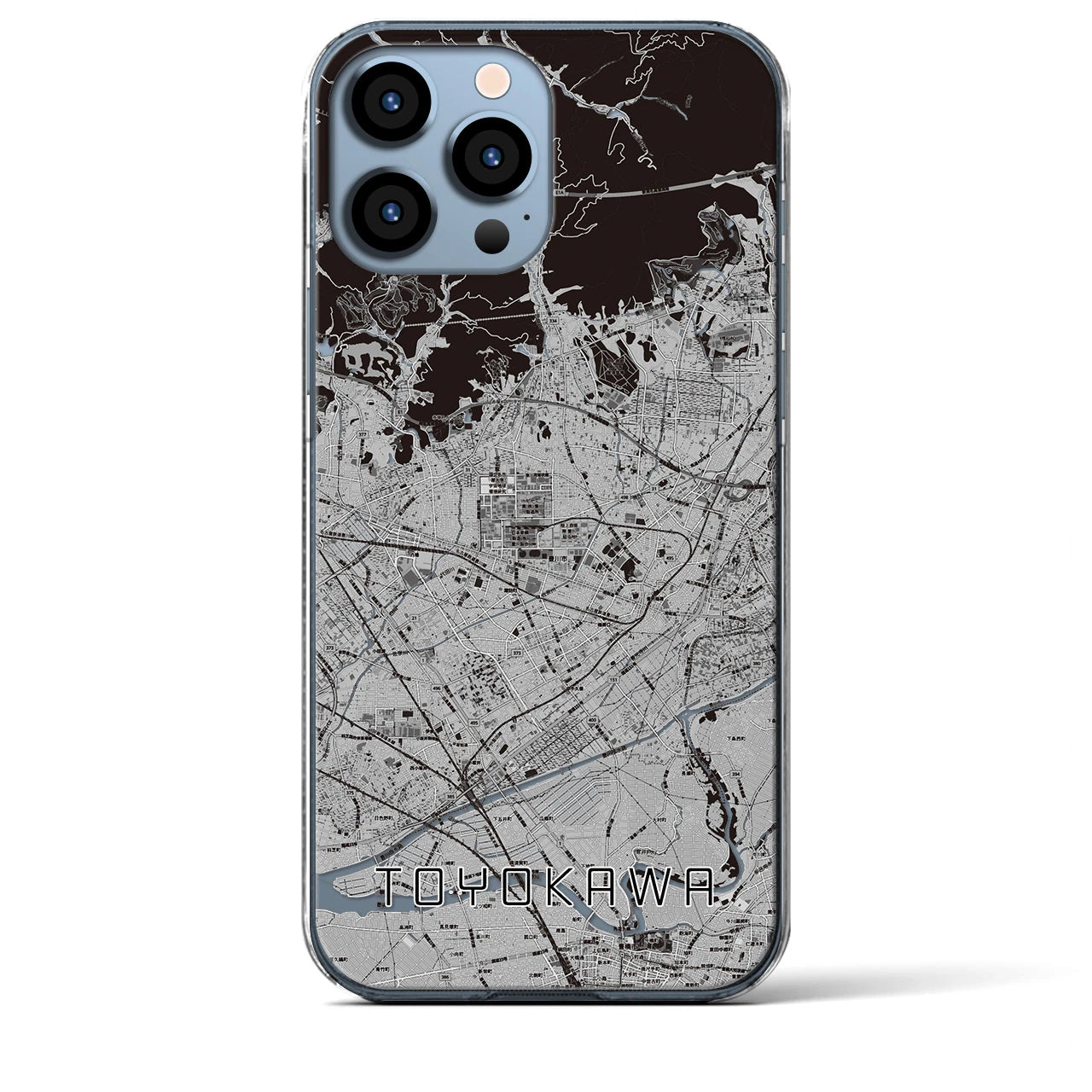 【豊川(愛知県)】地図柄iPhoneケース(クリアタイプ)