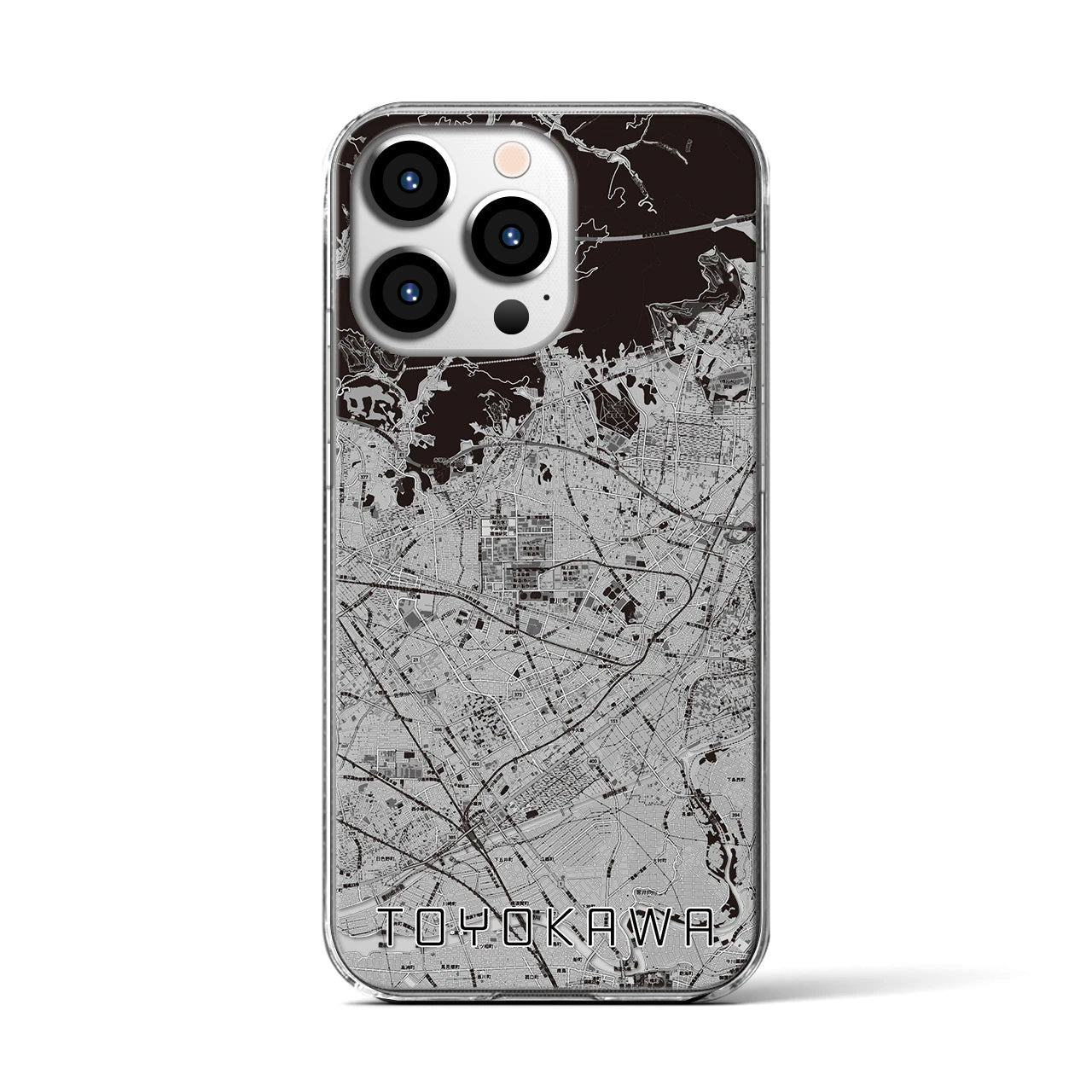 【豊川(愛知県)】地図柄iPhoneケース(クリアタイプ)