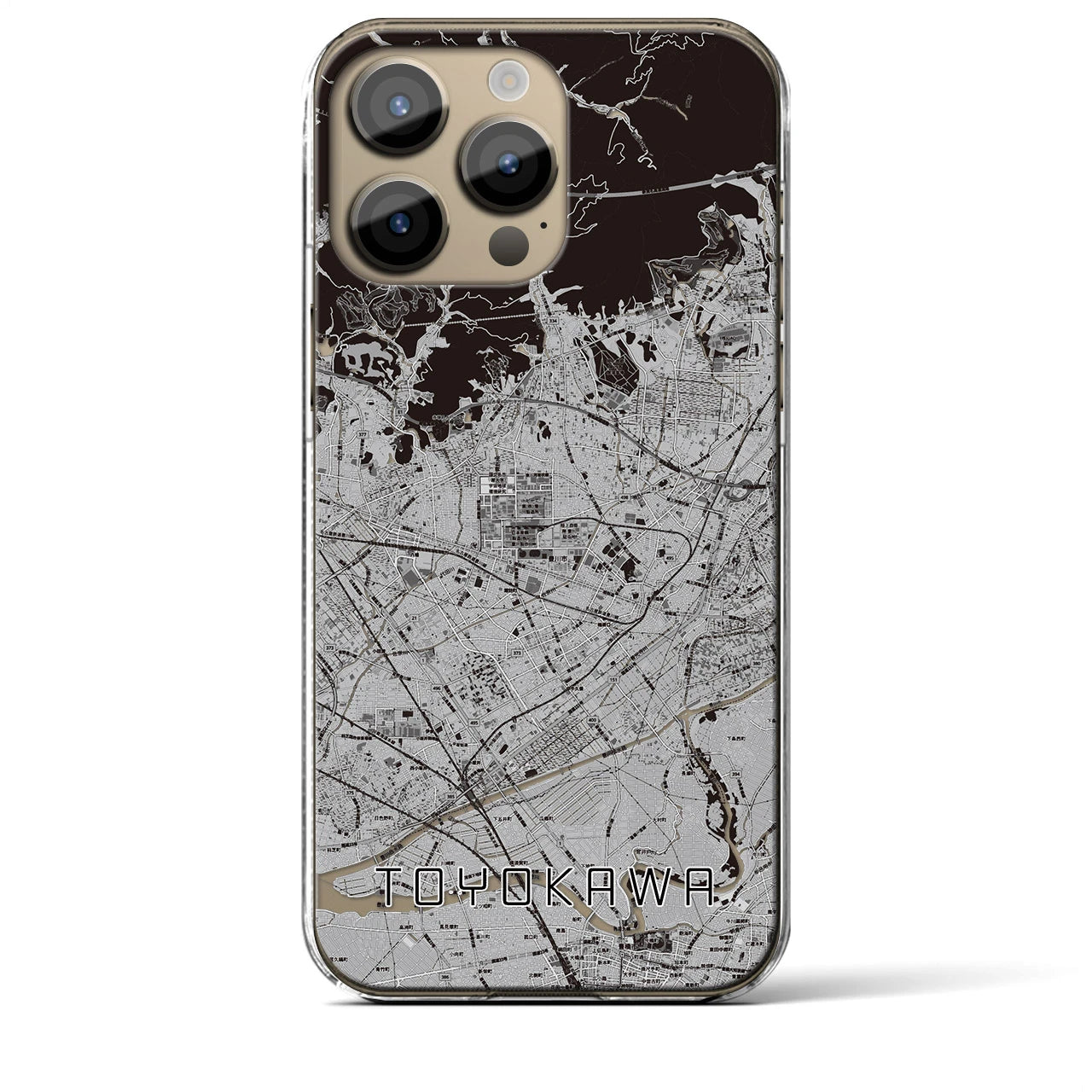 【豊川(愛知県)】地図柄iPhoneケース(クリアタイプ)