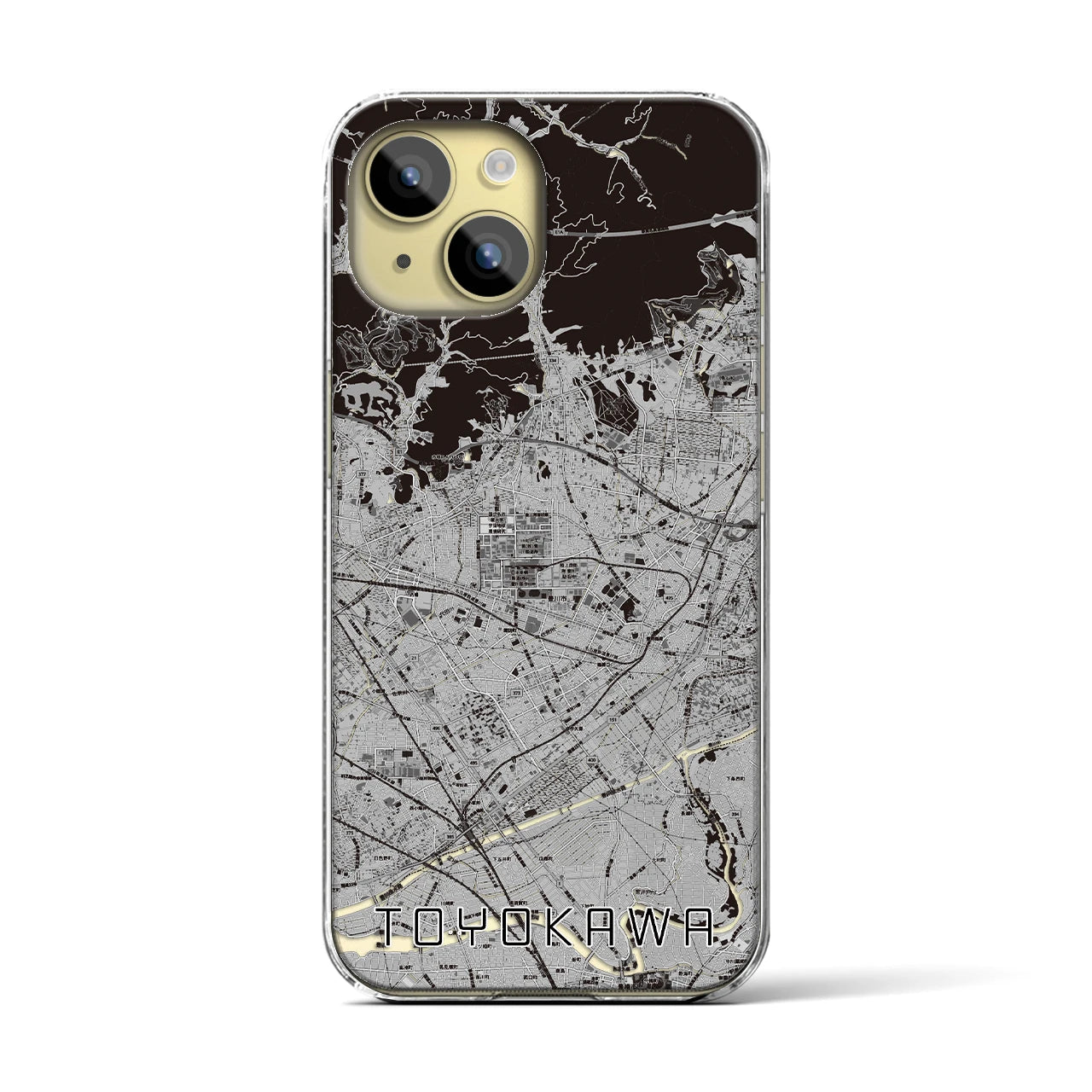 【豊川(愛知県)】地図柄iPhoneケース(クリアタイプ)