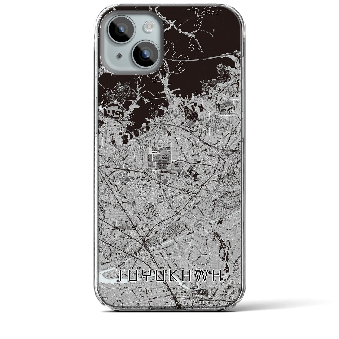 【豊川(愛知県)】地図柄iPhoneケース(クリアタイプ)