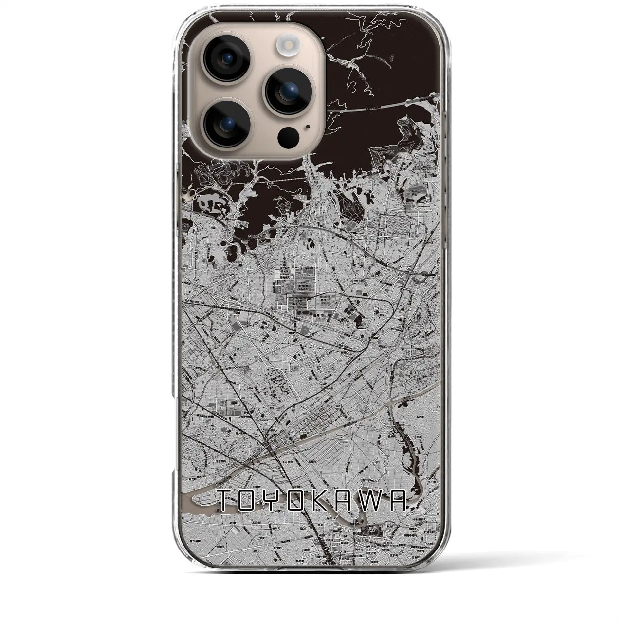 【豊川(愛知県)】地図柄iPhoneケース(クリアタイプ)