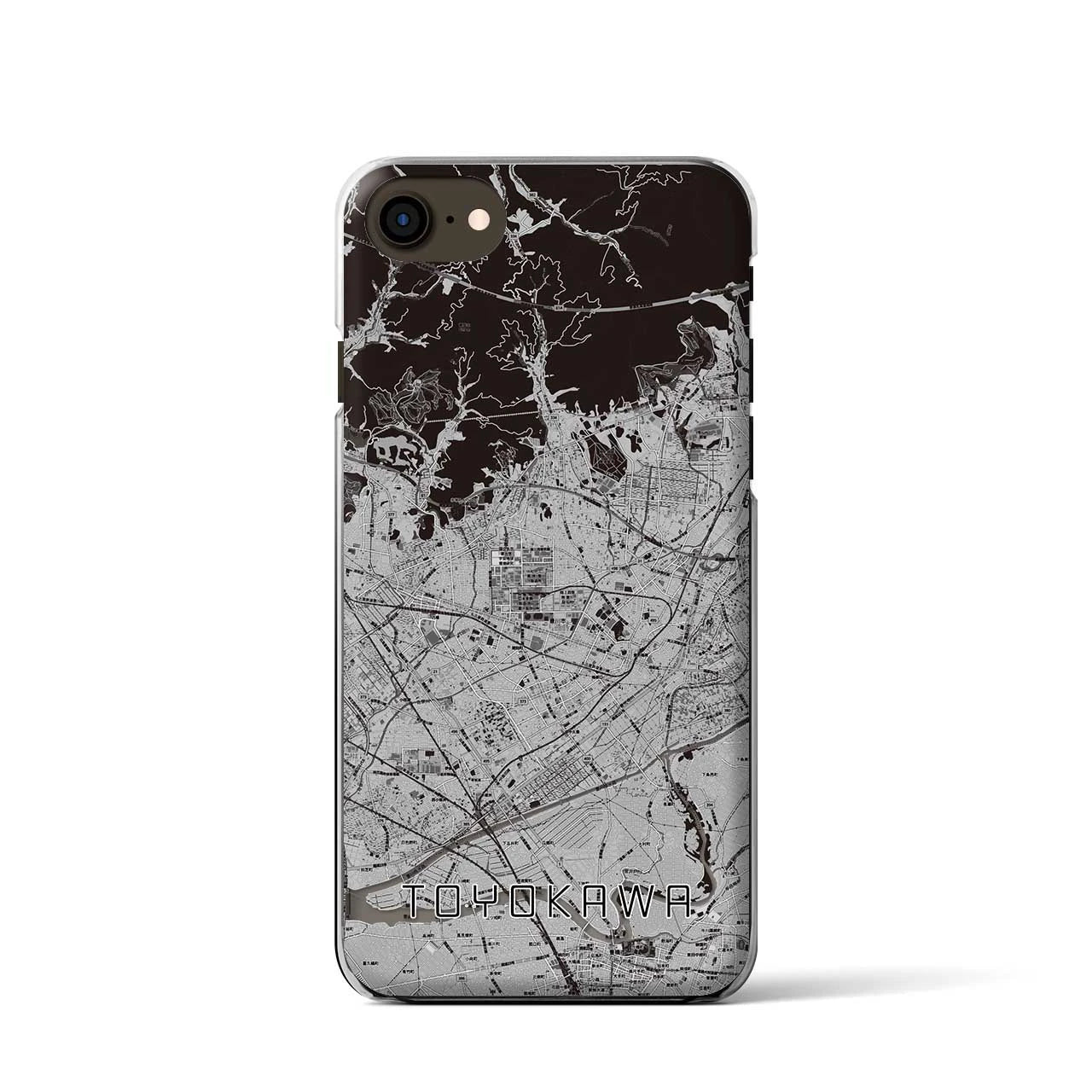 【豊川(愛知県)】地図柄iPhoneケース(クリアタイプ)