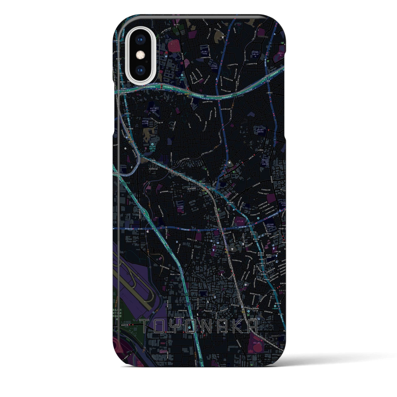 【豊中(大阪府)】地図柄iPhoneケース(バックカバータイプ)