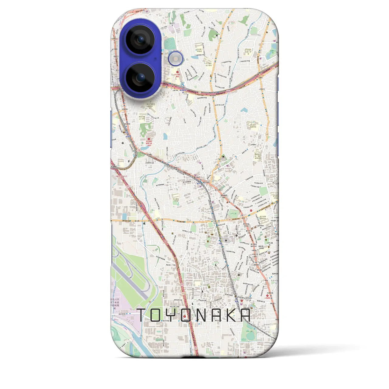 【豊中(大阪府)】地図柄iPhoneケース(バックカバータイプ)ブラック・iPhone 16 Pro Max 用
