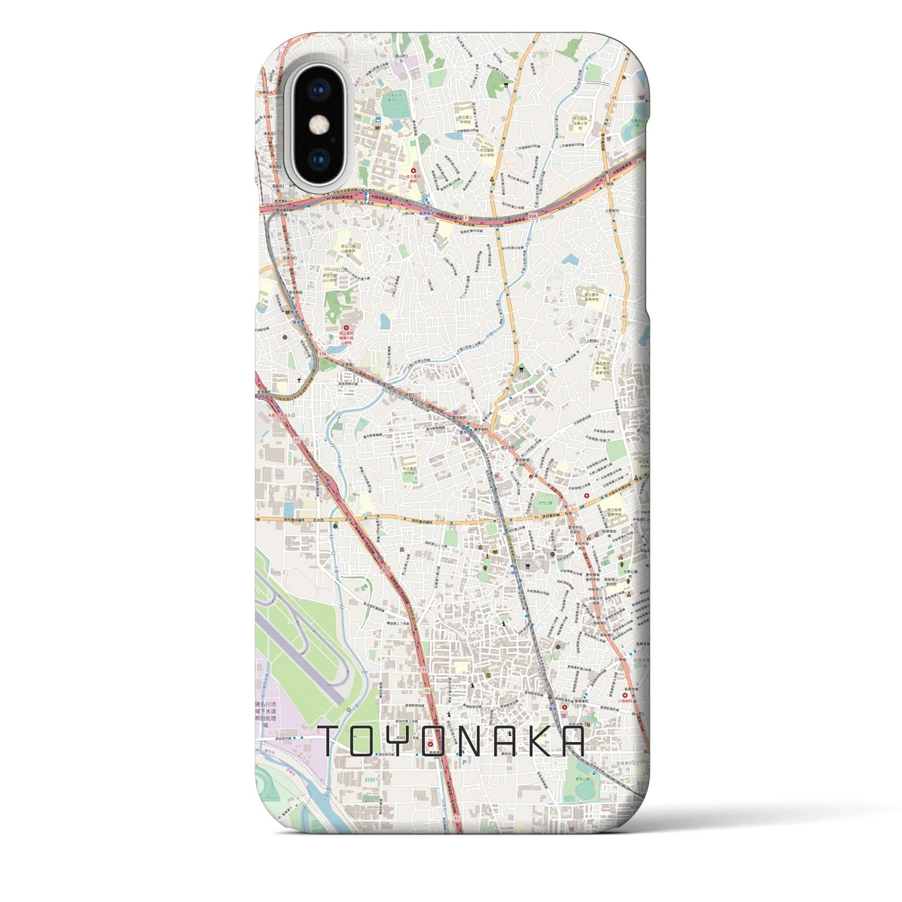 【豊中(大阪府)】地図柄iPhoneケース(バックカバータイプ)