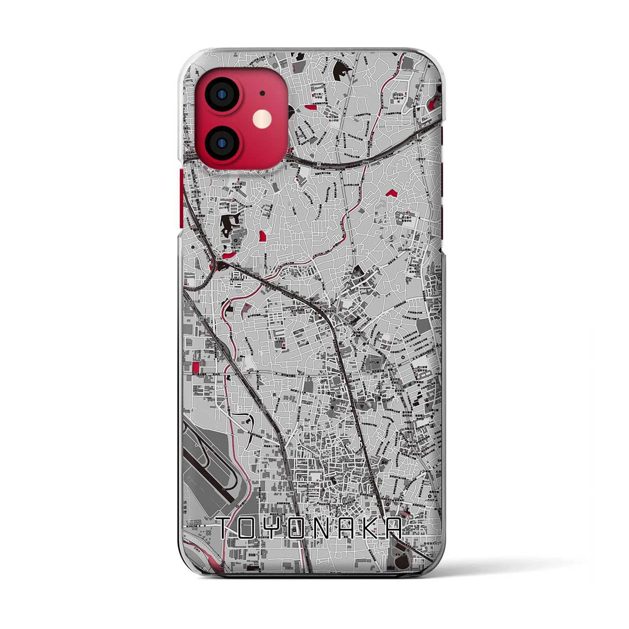 【豊中(大阪府)】地図柄iPhoneケース(クリアタイプ)