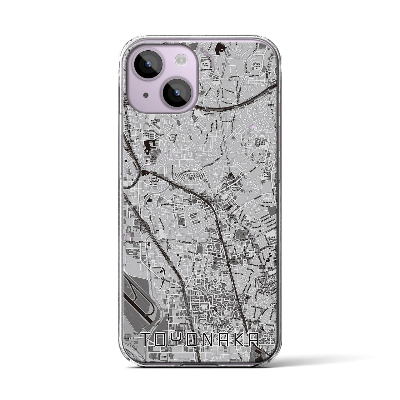 【豊中(大阪府)】地図柄iPhoneケース(クリアタイプ)