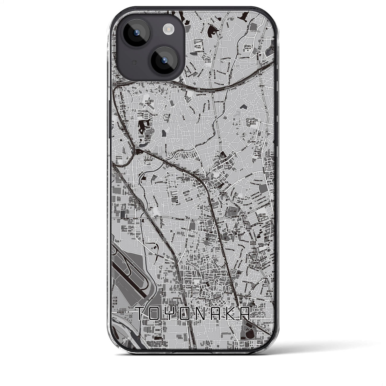 【豊中(大阪府)】地図柄iPhoneケース(クリアタイプ)