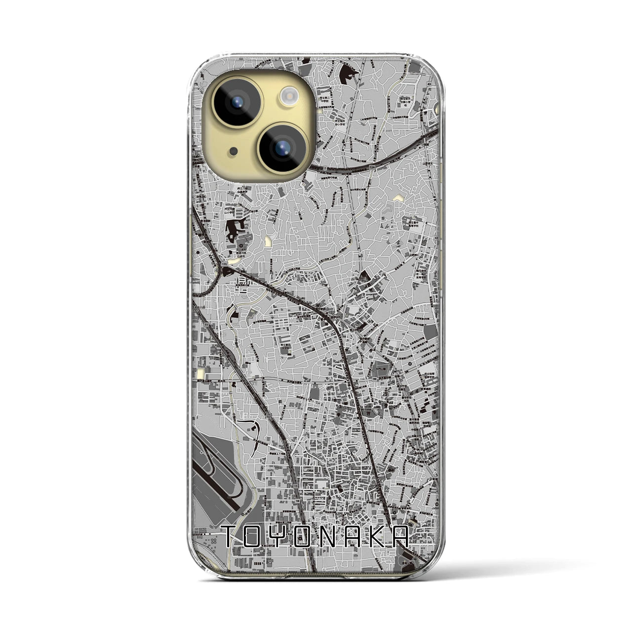 【豊中(大阪府)】地図柄iPhoneケース(クリアタイプ)