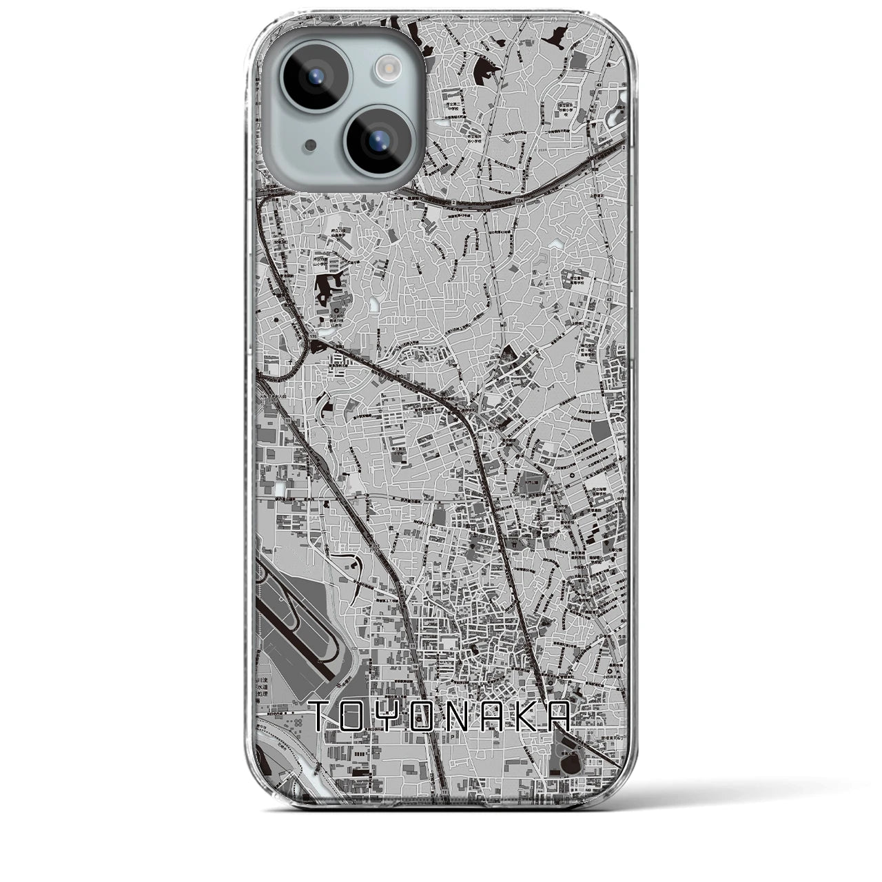 【豊中(大阪府)】地図柄iPhoneケース(クリアタイプ)