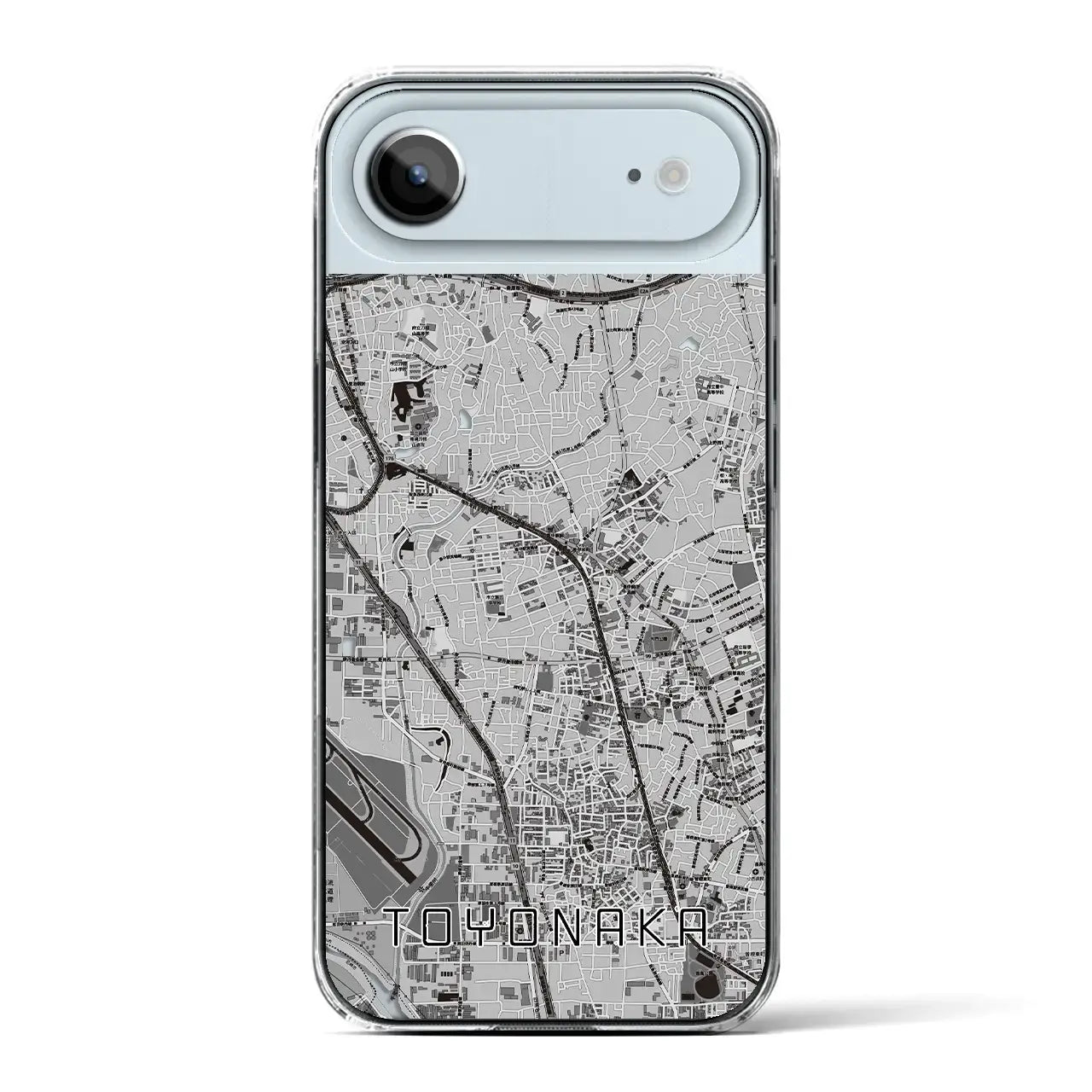 【豊中(大阪府)】地図柄iPhoneケース(クリアタイプ)モノトーン・iPhone 17 Pro Max 用