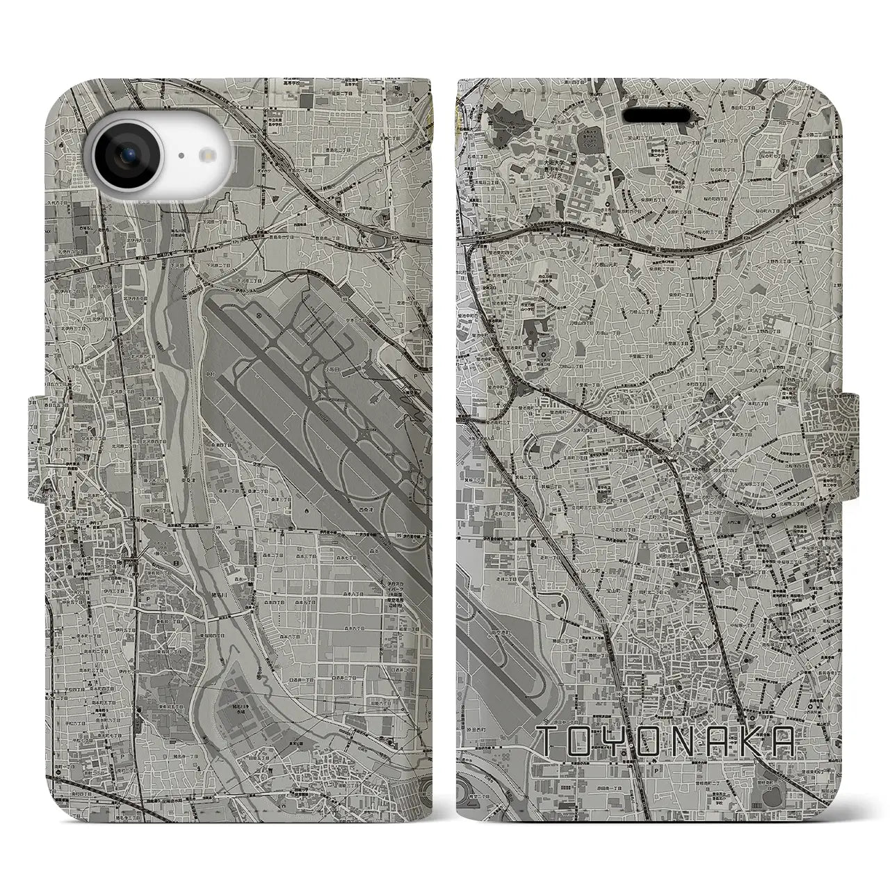 【豊中(大阪府)】地図柄iPhoneケース(手帳タイプ)