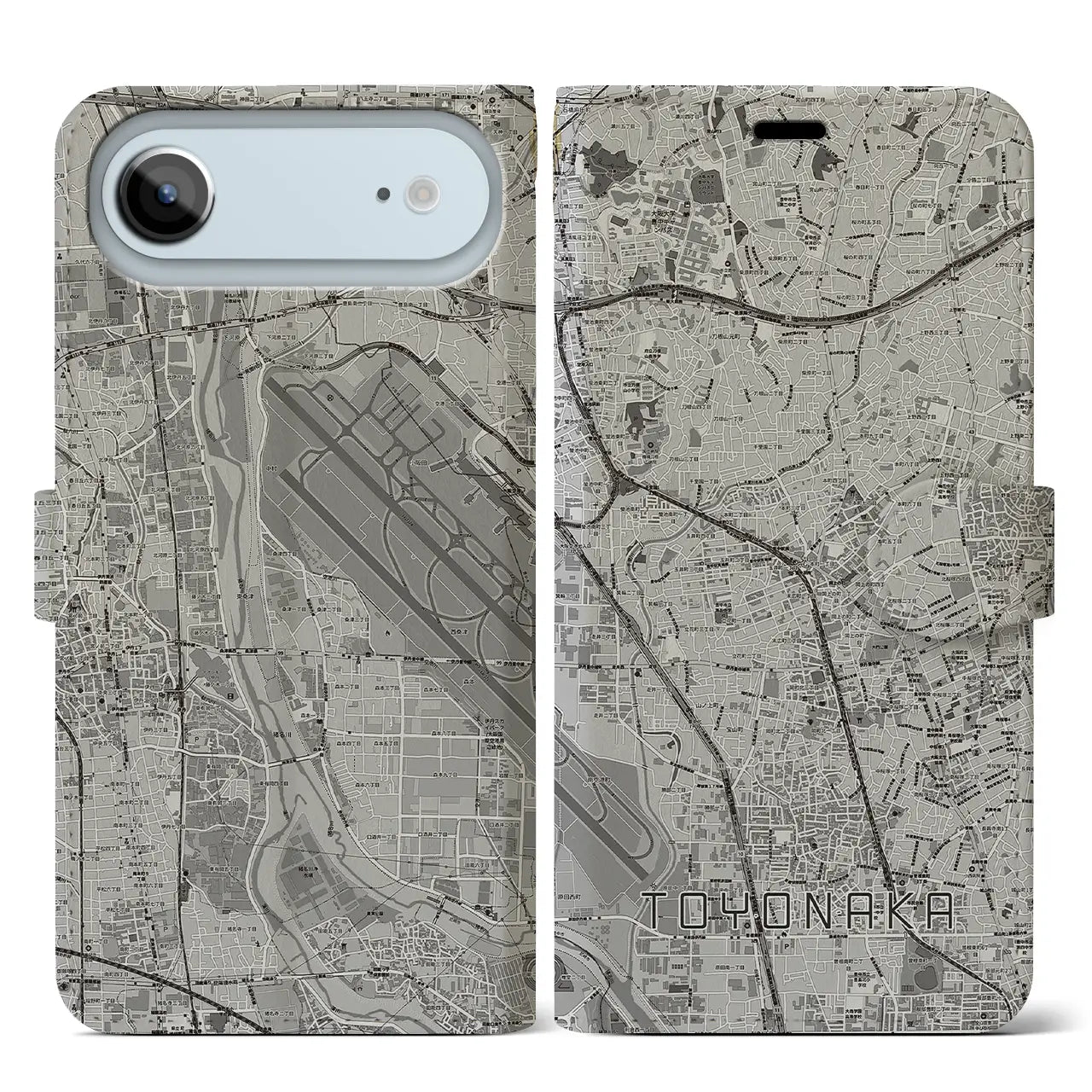 【豊中(大阪府)】地図柄iPhoneケース(手帳タイプ)