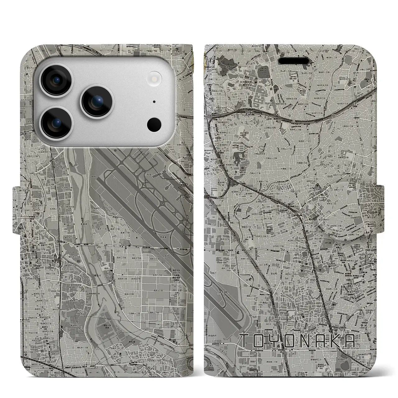 【豊中(大阪府)】地図柄iPhoneケース(手帳タイプ)