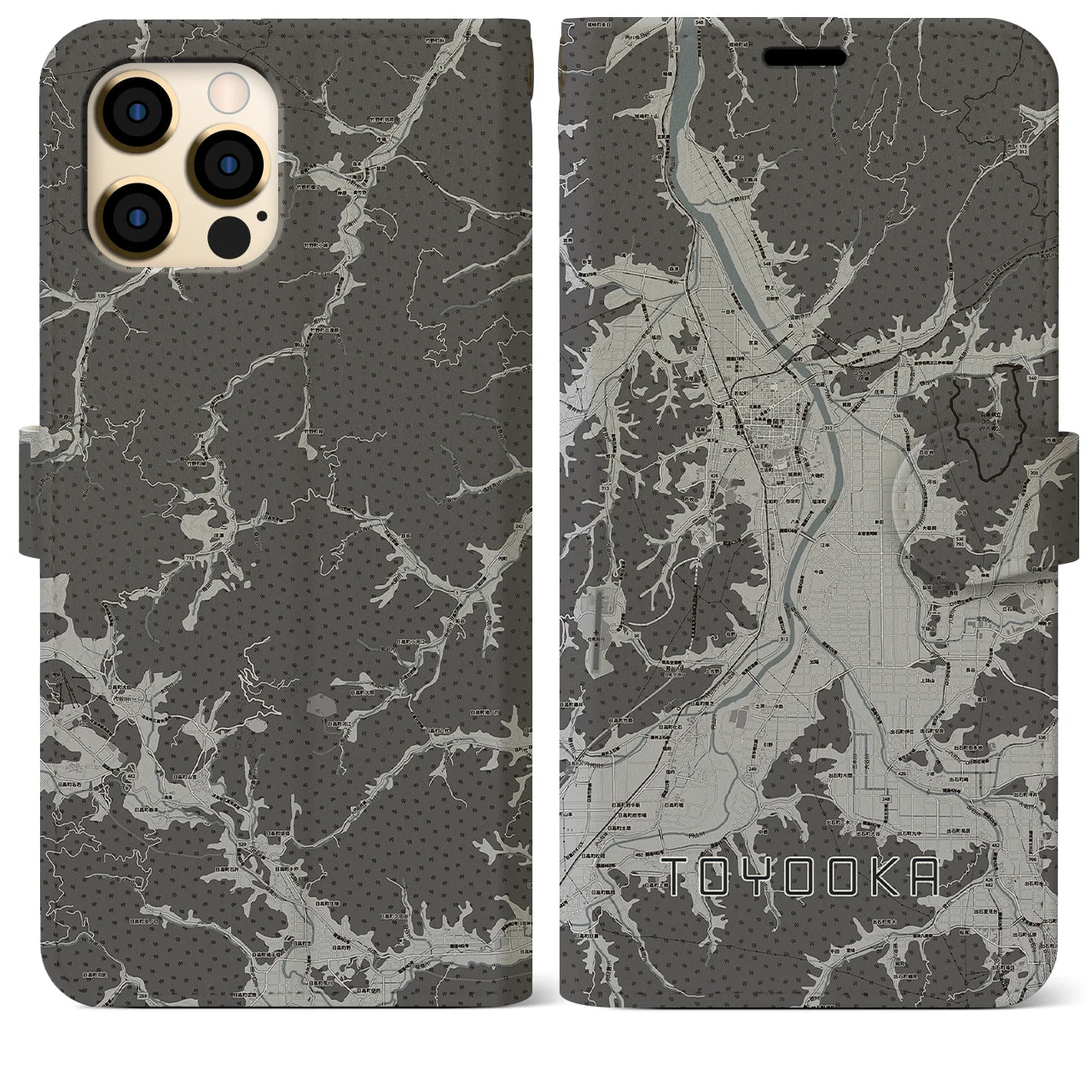 【豊岡(兵庫県)】地図柄iPhoneケース(手帳タイプ)