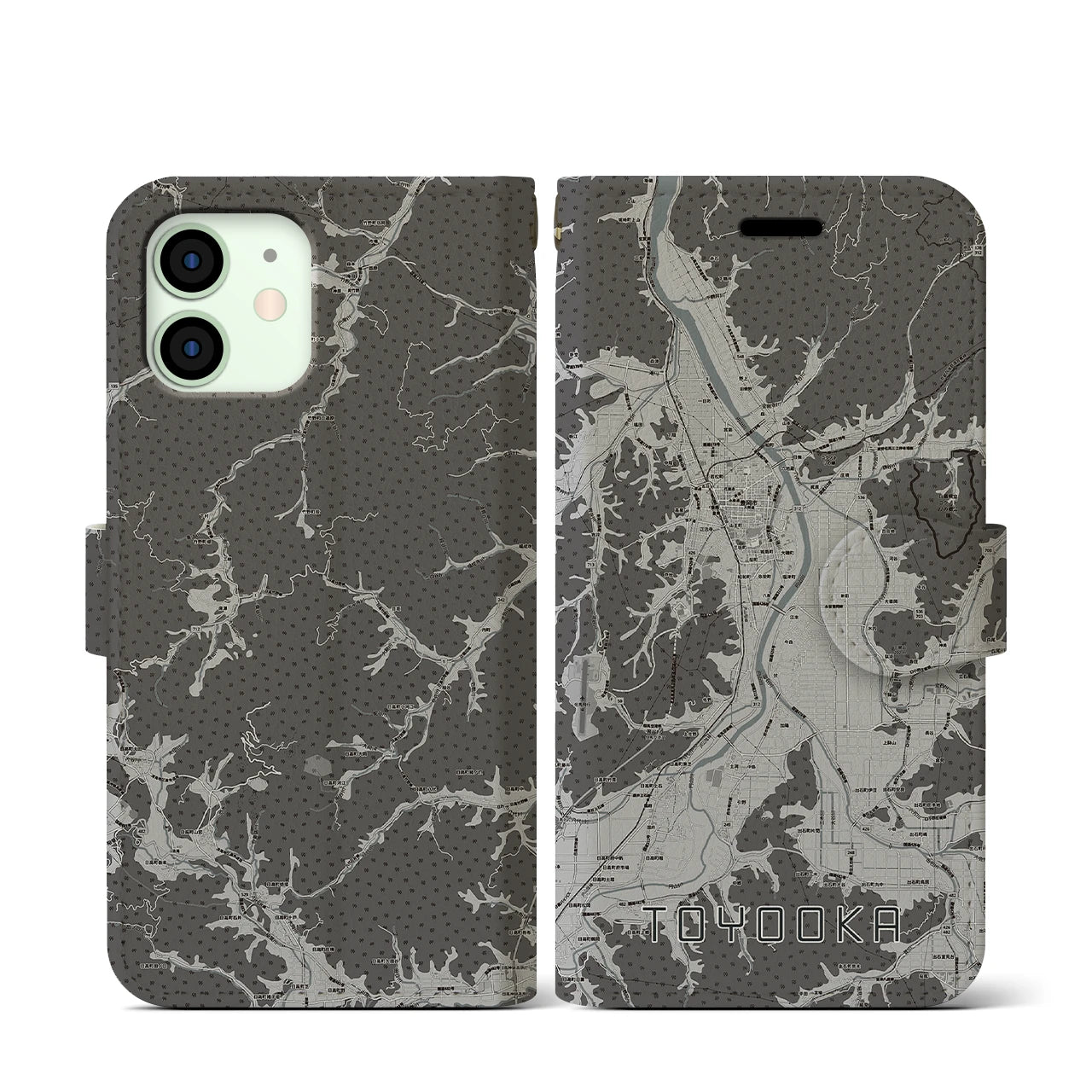 【豊岡(兵庫県)】地図柄iPhoneケース(手帳タイプ)