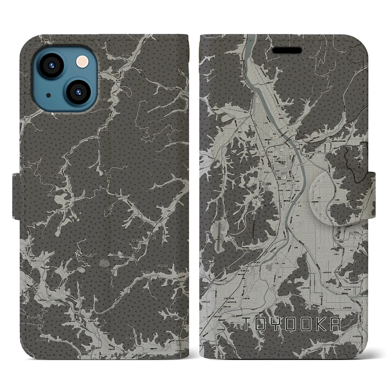 【豊岡(兵庫県)】地図柄iPhoneケース(手帳タイプ)