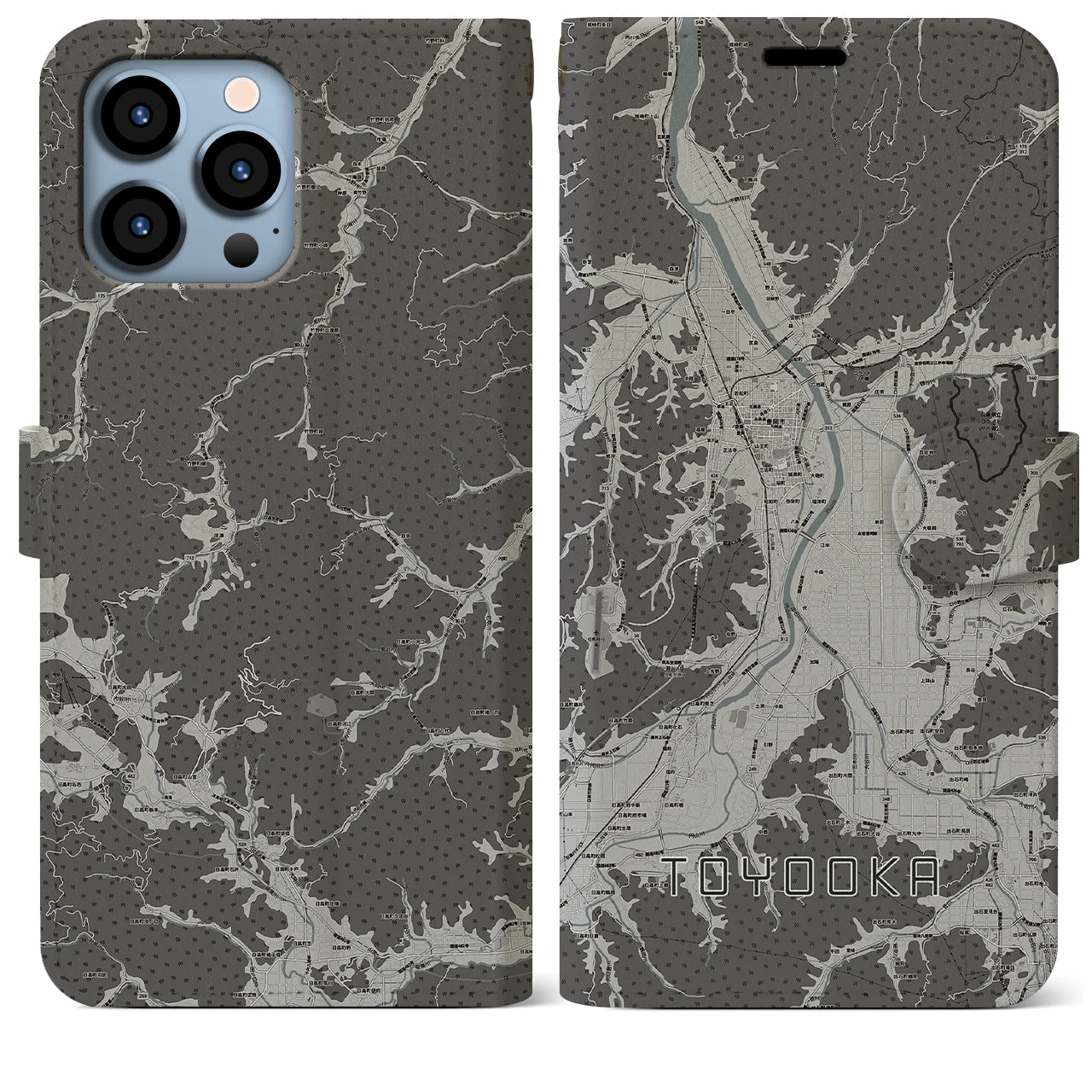 【豊岡(兵庫県)】地図柄iPhoneケース(手帳タイプ)