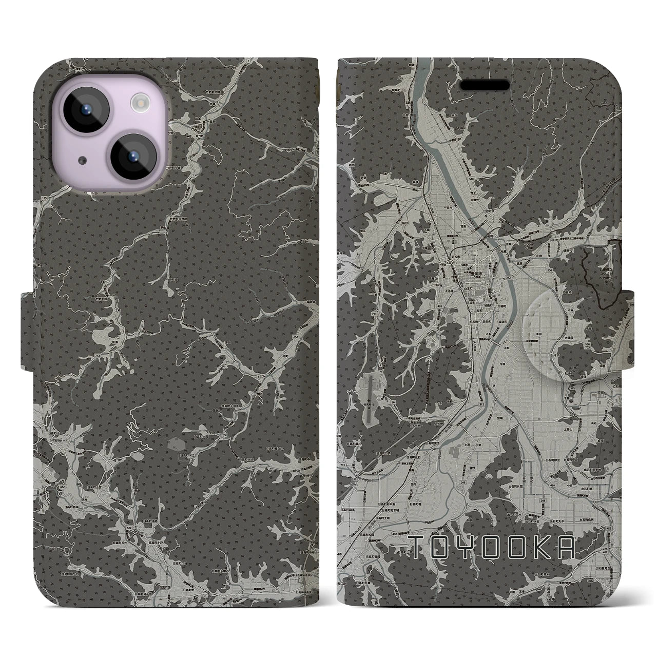 【豊岡(兵庫県)】地図柄iPhoneケース(手帳タイプ)