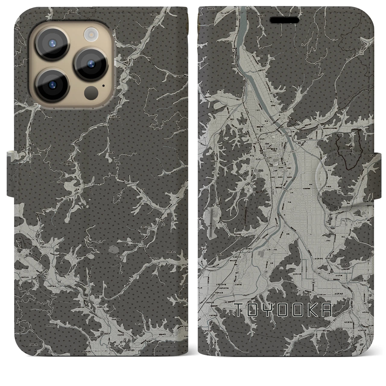 【豊岡(兵庫県)】地図柄iPhoneケース(手帳タイプ)