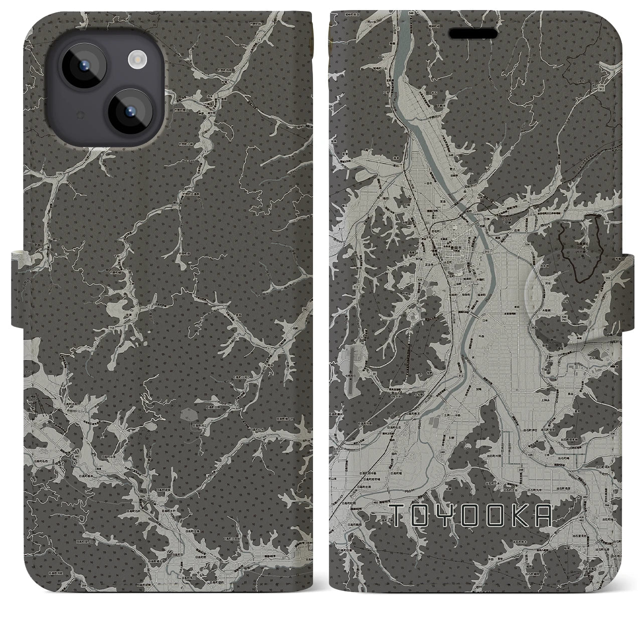 【豊岡(兵庫県)】地図柄iPhoneケース(手帳タイプ)