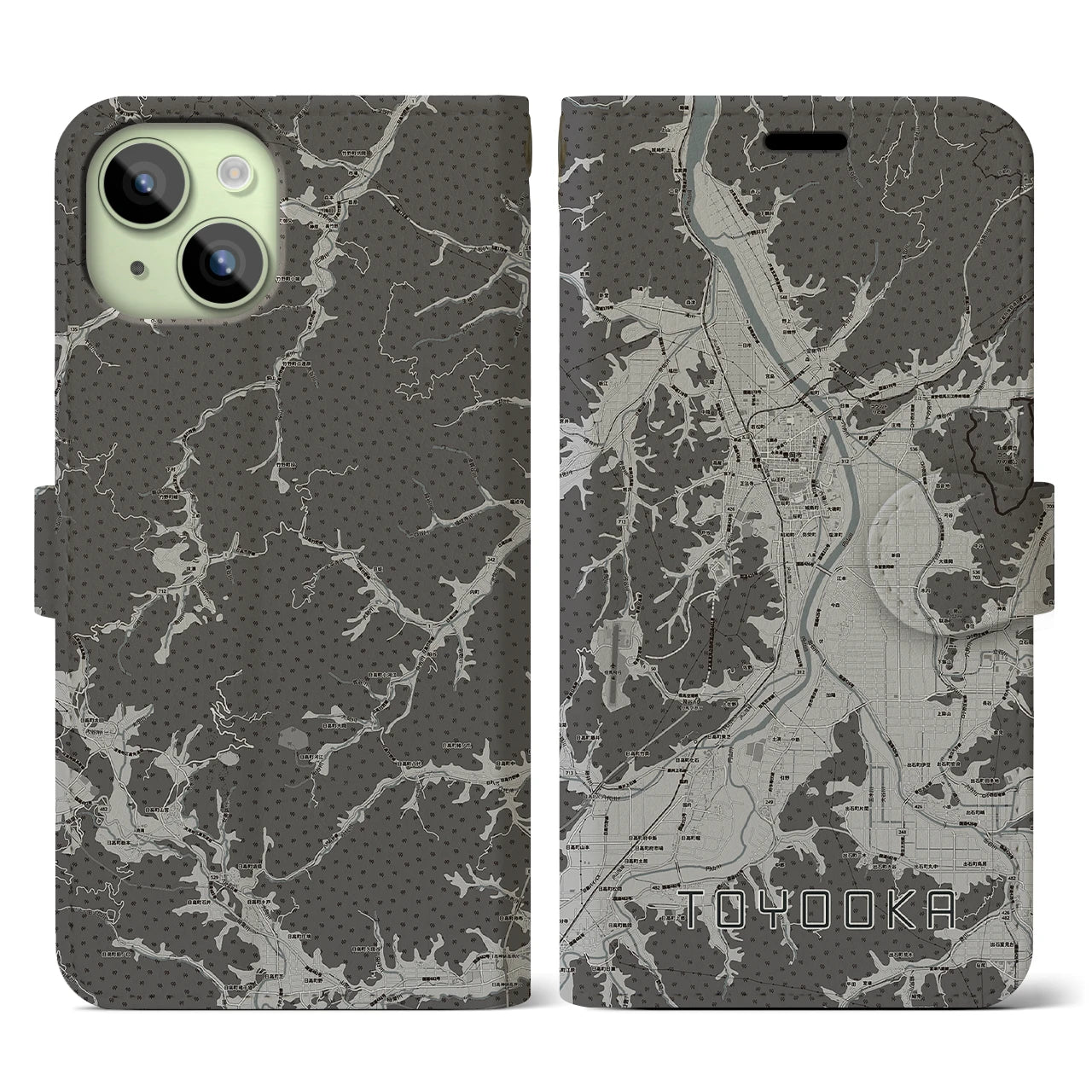 【豊岡(兵庫県)】地図柄iPhoneケース(手帳タイプ)